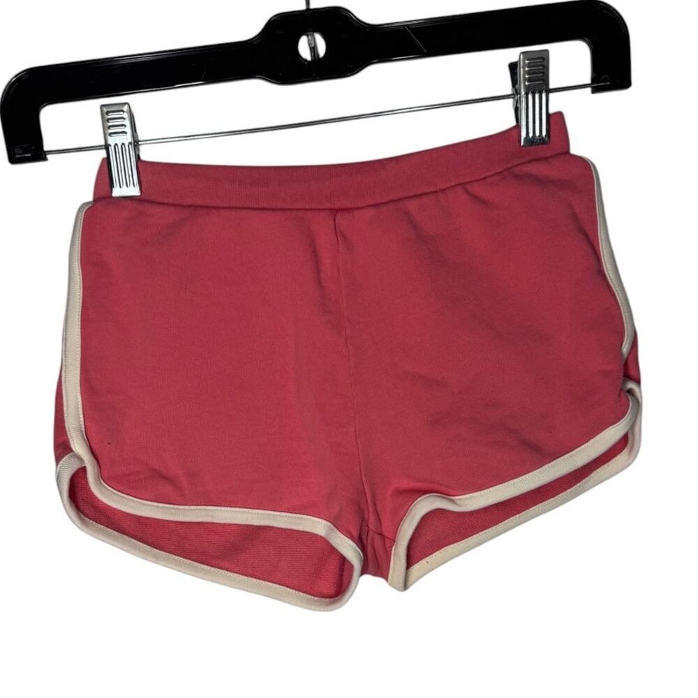 Hanna Andersson Girls Pink Dolphin Shorts Size 120 6-7 White Trim Cotton